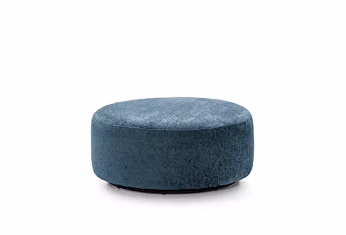 Abakus Direct Harriet Large Swivel Footstool in Blue Crushed Chenille, Diameter: 100 cm, H 40 cm x W 100 cm x D 40 cm – 1