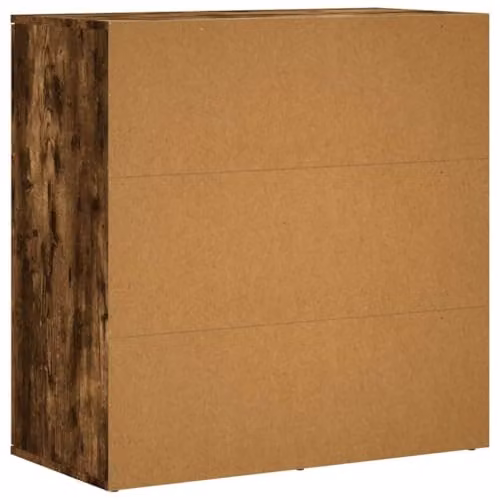 vidaXL Set of 2 Modern Smoked Oak Sideboards in Brown, W/D/H: 79 x 38 x 80 cm – 7