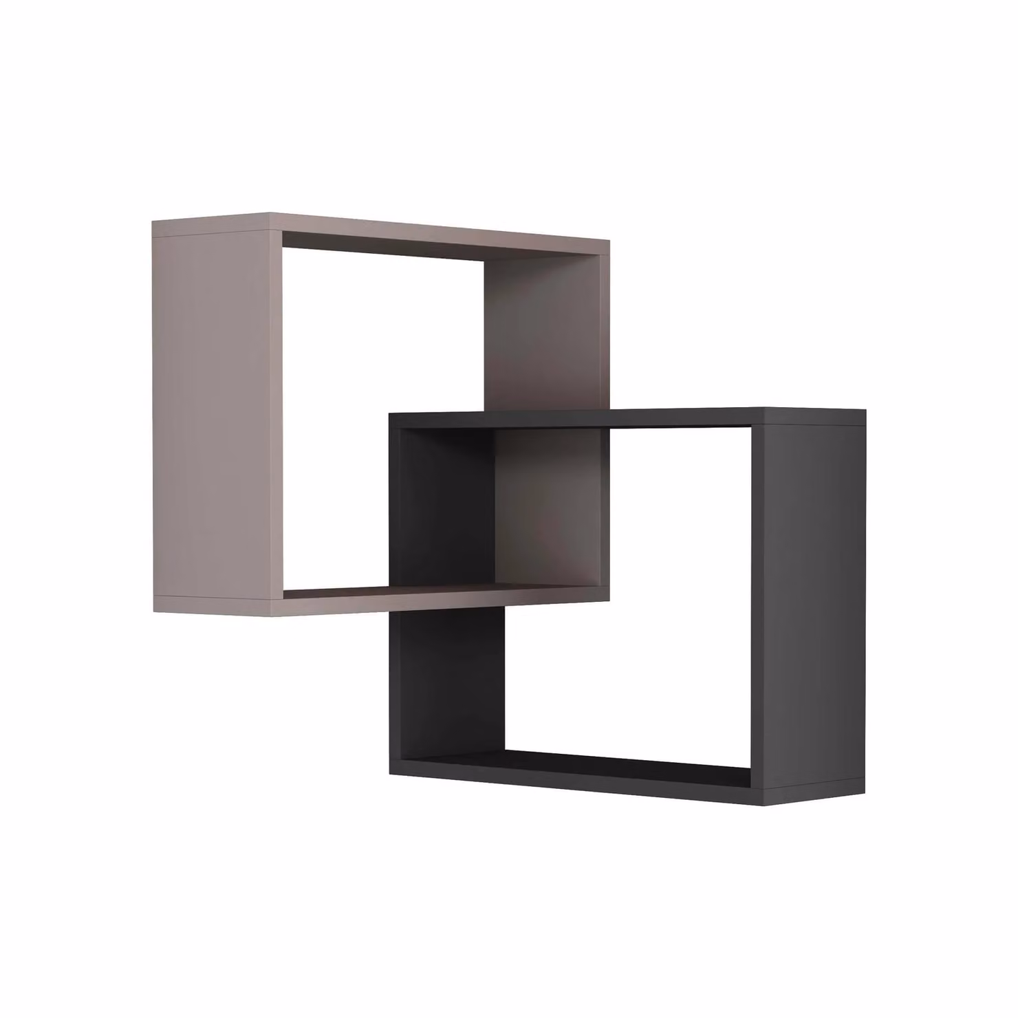 Decortie Ring Corner Wall Mounted Modern Bookcase Display Unit in Anthracite Grey, W/D/H: 60 x 60 x 68 cm – 2