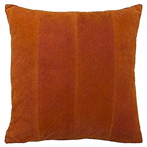 Furn Jagger Ribbed Corduroy Square Cushion in Orange, W/D/H: 45 x 45 x 45 cm