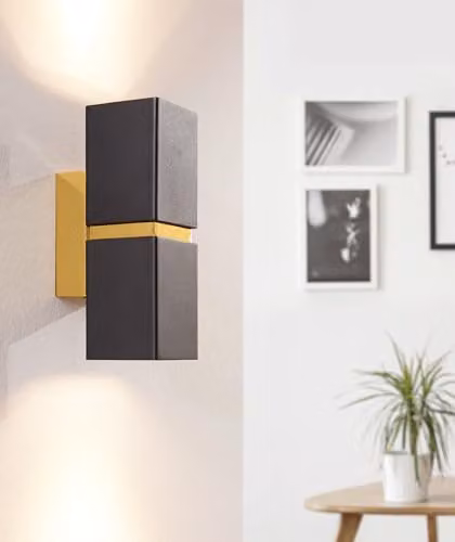 Eglo Passa LED 2-Light Up and Down Wall Lamp in Black and Gold/Brass – 4