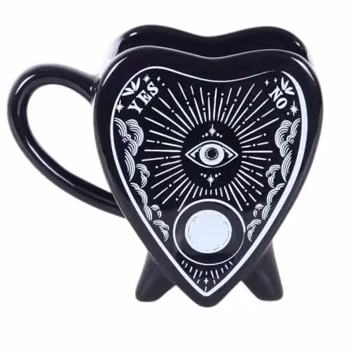 Kingsbury Gifts Black Ceramic Planchette Mug