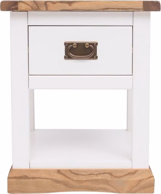 Cabinet Bits Tropea 1 Drawer Bedside Table with Shelf in White Ash Wood