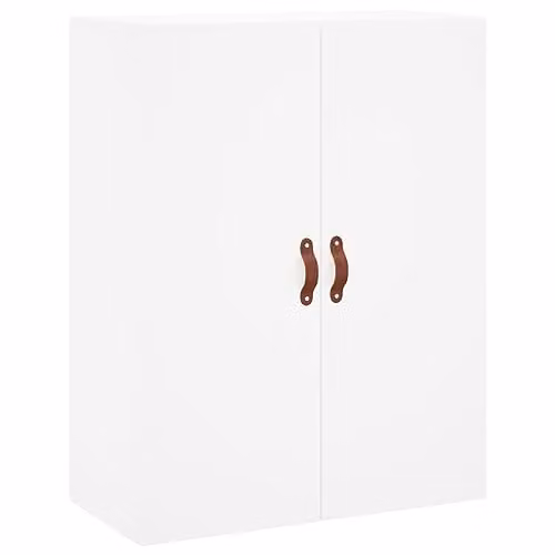 vidaXL Modern Wall Mounted Cabinet in White with Hinged Doors and Internal Shelves W/D/H: 69.5 x 34 x 90 cm