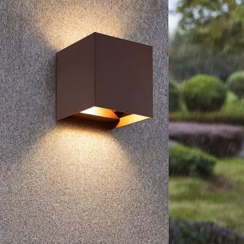 Netlighting Veronika Outdoor Up Down LED Wall Lamp in Brown with Transparent Glass, IP54 Rated – 5