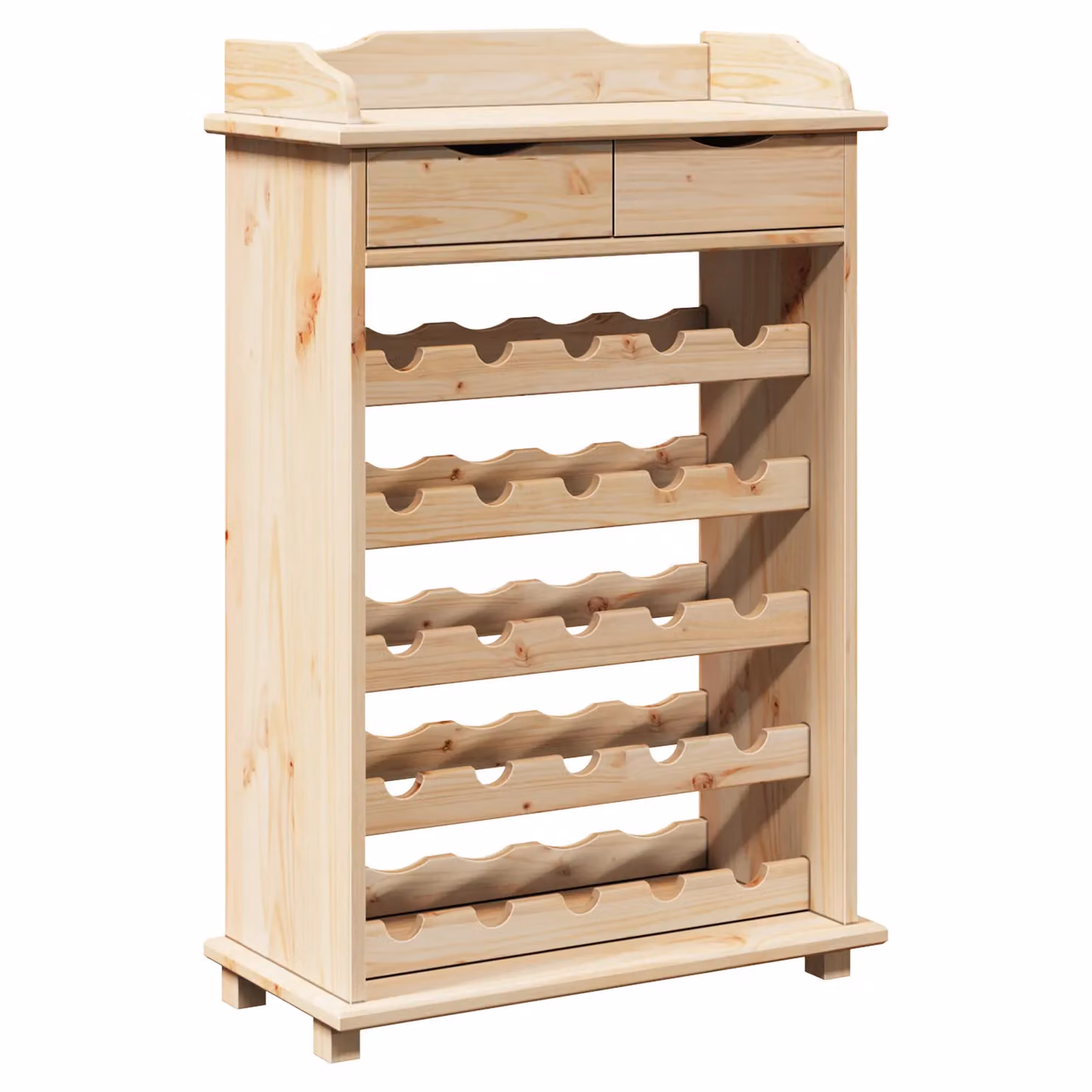 Berkfield Home Solid Wood Pine Wine Rack in Natural, W/D/H: 90 x 30 x 60 cm – 2