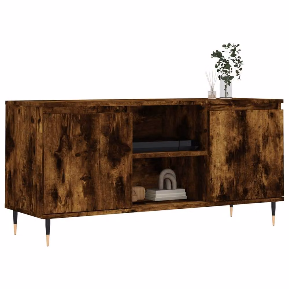 Berkfield Home Smoked Oak TV Cabinet in Brown, W/D/H: 104 x 35 x 50 cm – 3