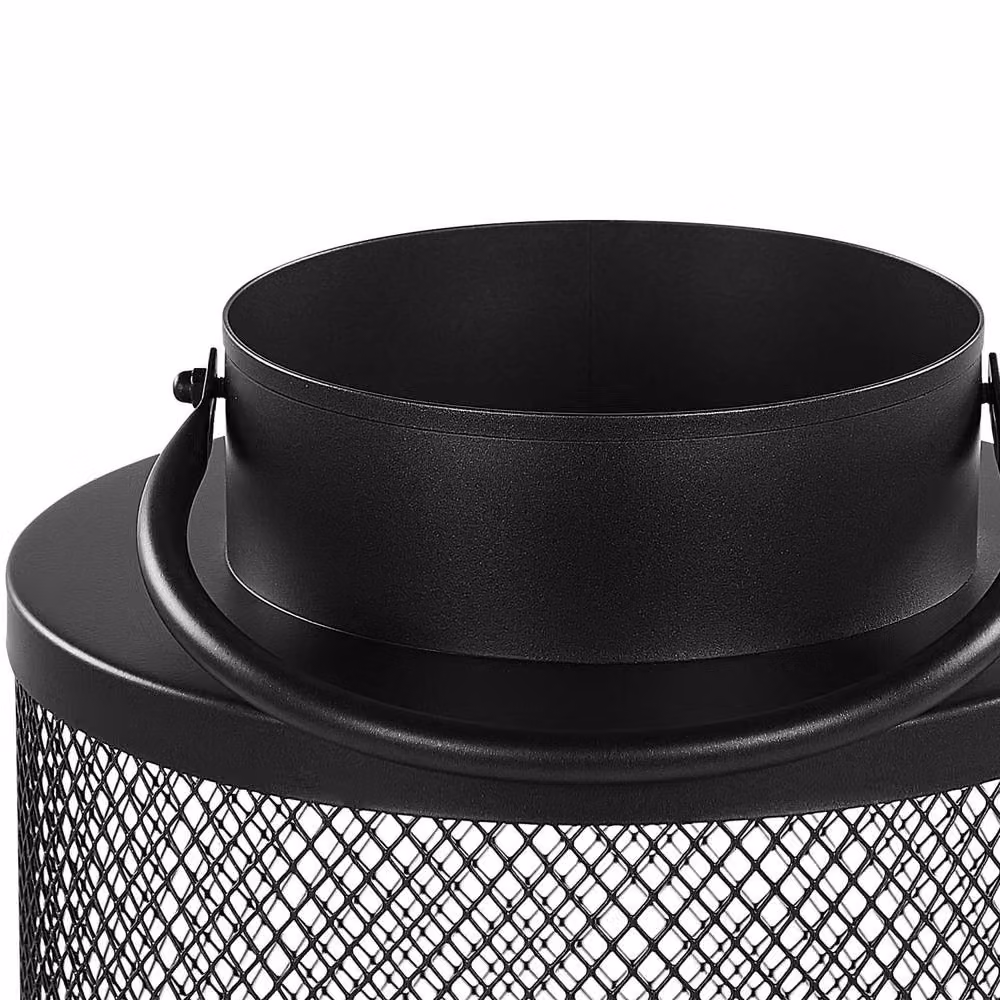 Wyld and Coco Black Metal Pillar Candle Holder Lantern, Height: 24 cm – 5