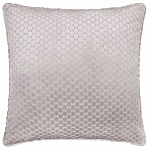 Paoletti Neptune Silver Velvet Geometric Square Decorative Cushion, W/D/H: 50 x 50 x 50 cm