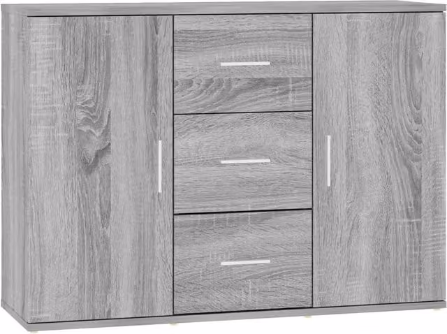 Berkfield Home Grey Sonoma Sideboard in Engineered Wood, W/D/H: 91 x 29.5 x 65 cm – 1