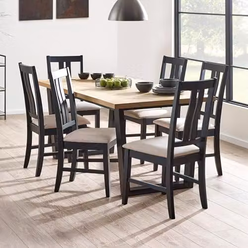Julian Bowen Hilton Set of 2 Upholstered Dining Chairs in Black Fabric – 4
