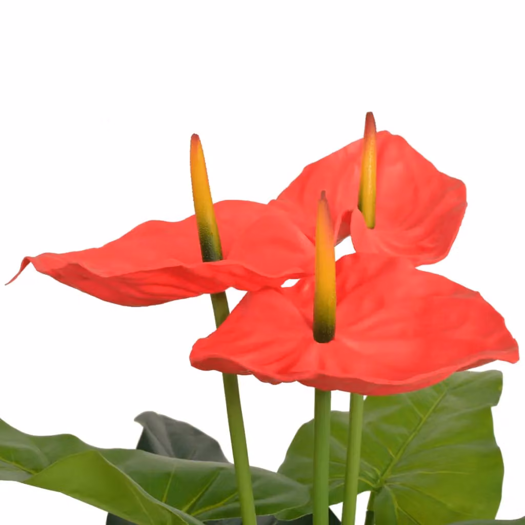 Berkfield Home Artificial Anthurium Potted Plant in Red and Yellow, Height: 90 cm – 2