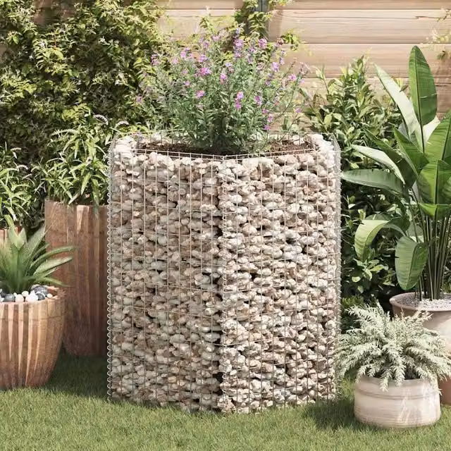 Berkfield Home Hexagonal Gabion Raised Bed in Silver, W/D/H: 100 x 90 x 100 cm – 1