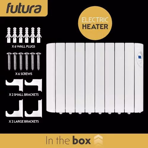 Futura 1500W White Wall Mounted Oil Filled Radiator with 24/7 Timer and Frost Protection – 8