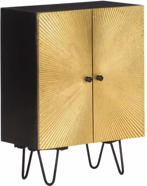 Berkfield Home Gold Mango Wood Sideboard, W/D/H: 55 x 30 x 75 cm – 1