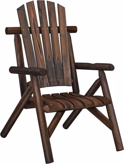 Berkfield Home Rustic Garden Chair in Brown Solid Spruce Wood, W: 68 cm, D: 86 cm, H: 103 cm – 1