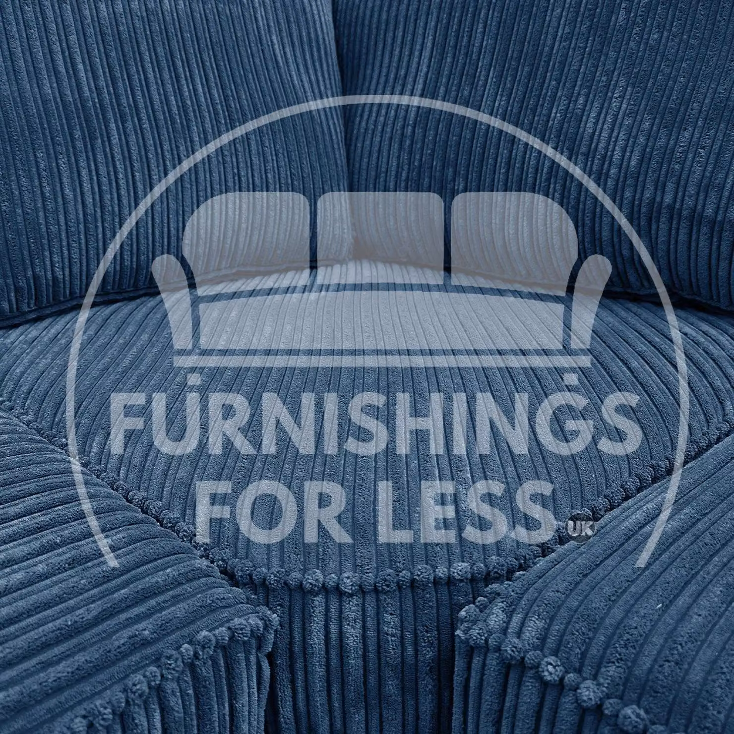 Furnishings For Less UK Bishop U-Shaped 5 Seater Large Sofa in Blue with Matching Ottoman and Removable Covers – 2