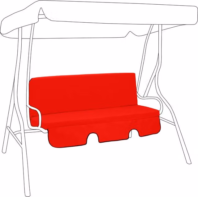 Gardenista Weatherproof Red Polyester Garden Swing Chair Cushion with Backrest