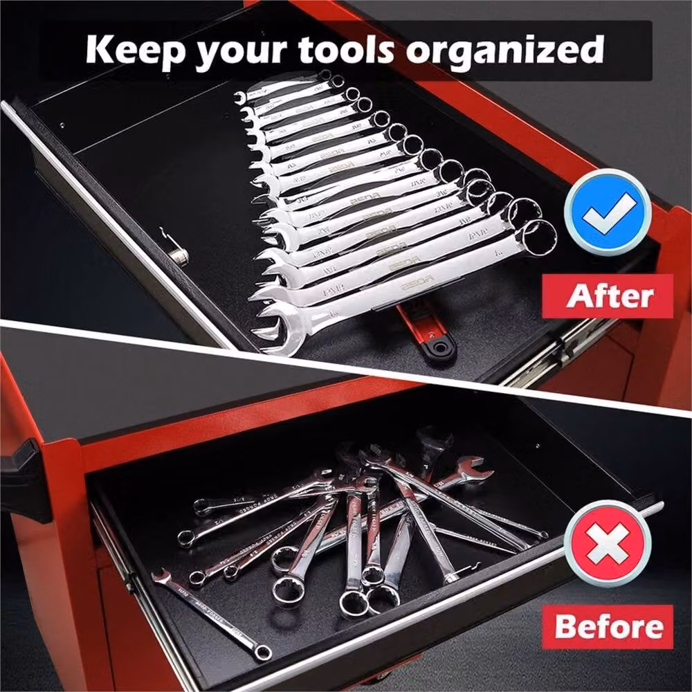 Nordara 42-Slot Magnetic Wrench Organizer Holder in Black – 7