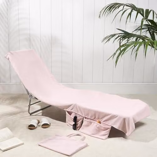 OHS Microfibre Quick Dry Absorbent Beach Towel in Light Pink – 1