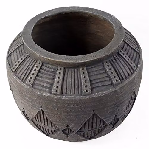 Leaf Extra Large Floral Cachepot Planter, Round Tabletop Design – 2