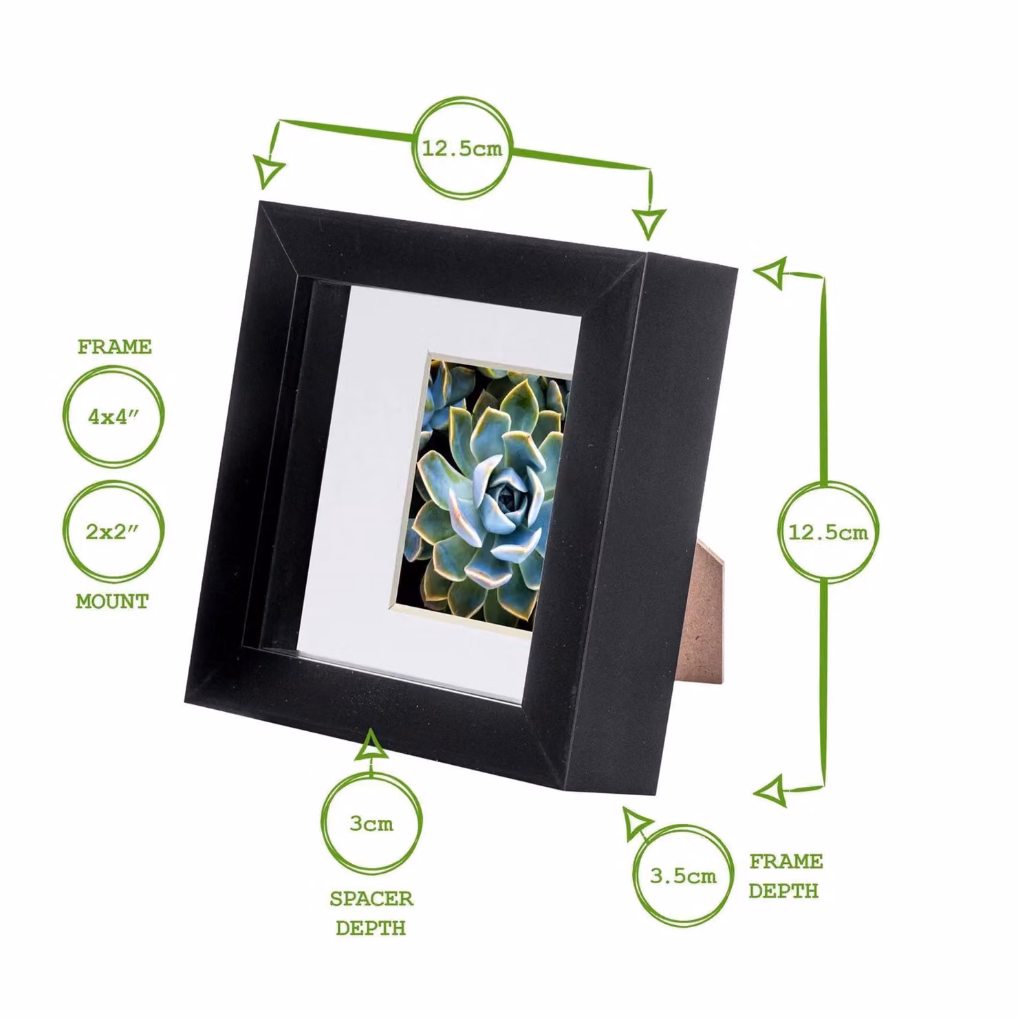 Nicola Spring Square 3D Shadow Box Photo Frame with White Mount in Black or Brown – 3