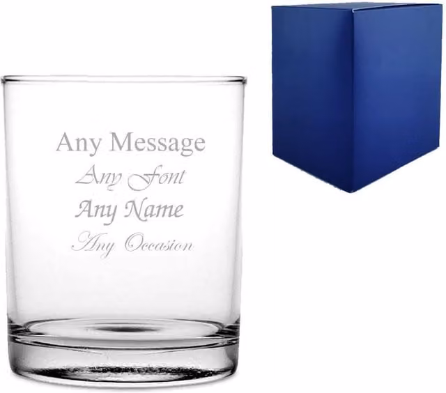 Uniqueful Personalised Classic Glass Tumbler, 280ml, Clear