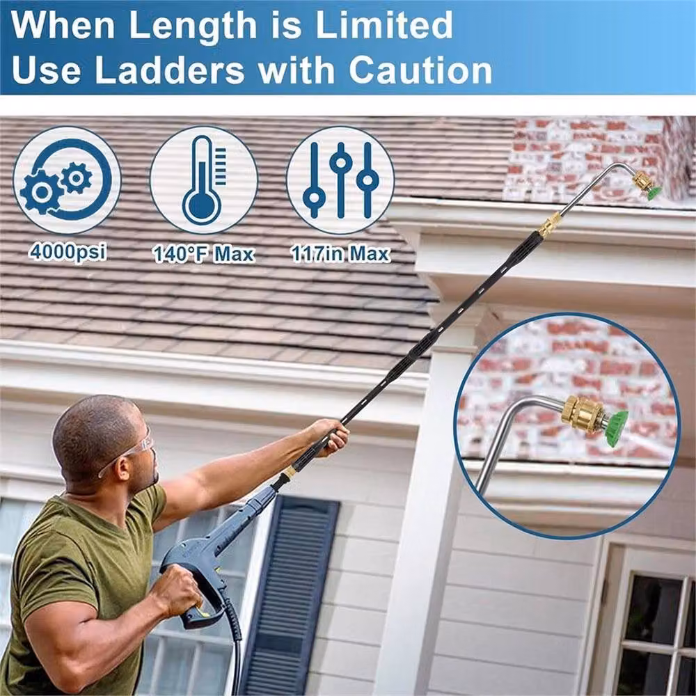 FLAVORA 4000PSI Pressure Washer Extension Wand in Black – 3