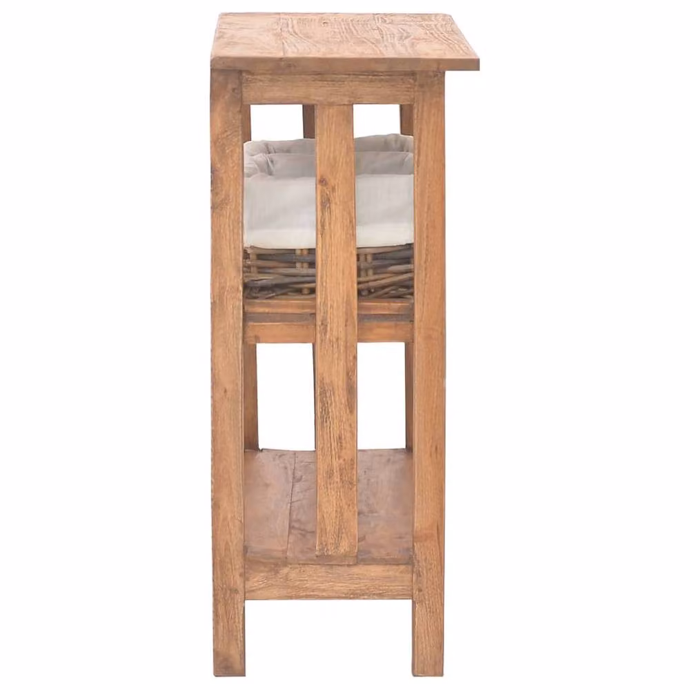 Berkfield Home Rustic Solid Reclaimed Wood Console Table in Brown, W/D/H: 69 x 28 x 70 cm – 2