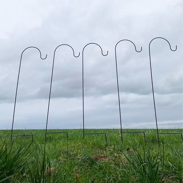 Selections Black Metal Shepherds Crook Garden Border Hook (1m)