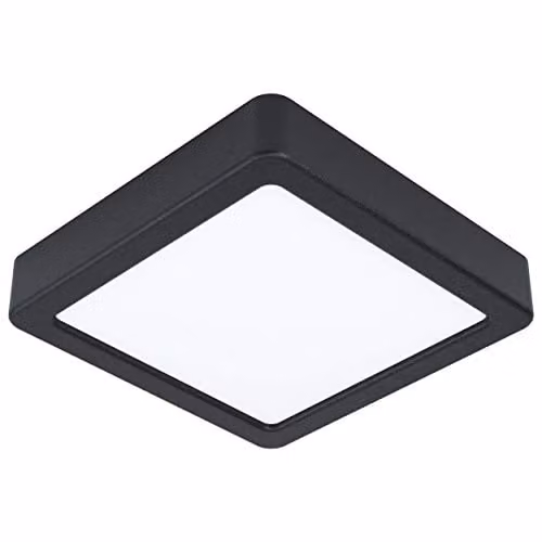 Loops Square Surface Mounted Wall and Ceiling Light, Black, 160mm, 10.5W LED, 3000K Warm White
