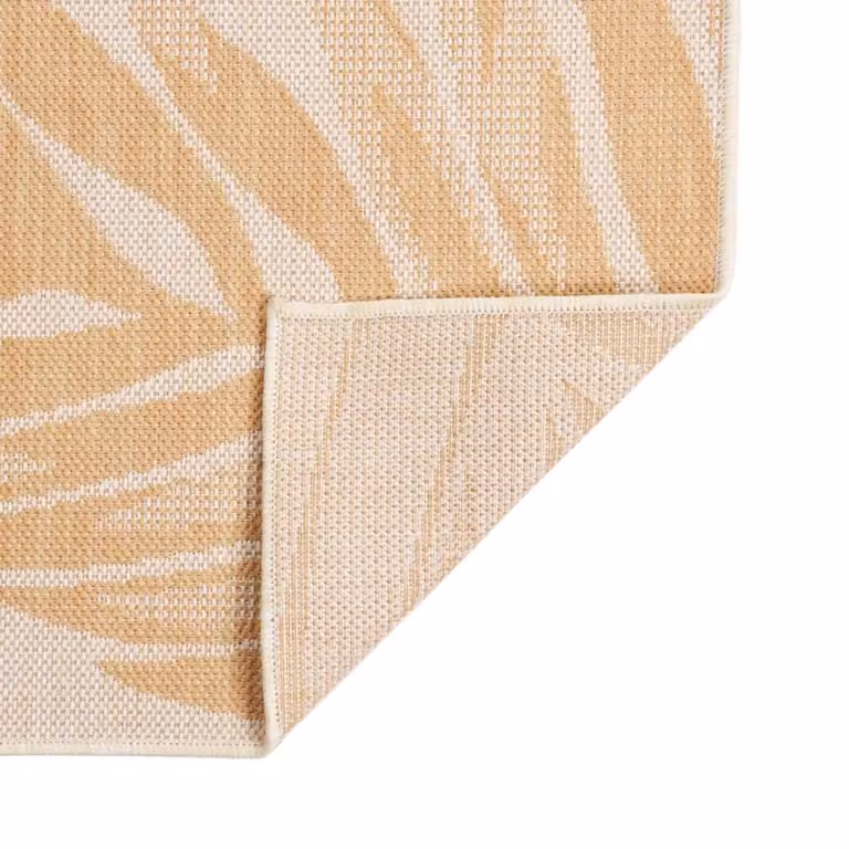 Berkfield Home Outdoor Flatweave Rug with Yellow Floral Pattern, W/D: 80 x 250 cm