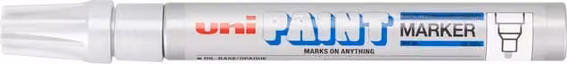 Uni-ball PX-20 Permanent Paint Marker Pen with Silver Ink and Bullet Tip