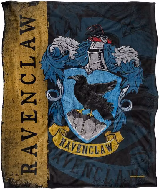Warner Brothers Harry Potter Ravenclaw House Crest Fleece Throw Blanket, White and Multicolour, W/D/H: 152 x 127 cm – 6
