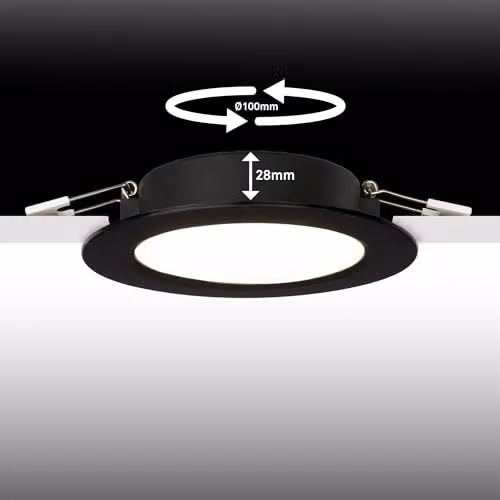 Briloner Set of 3 Recessed LED Downlights, Neutral White, Black, W/D/H: 12 x 12 x 2.8 cm – 7