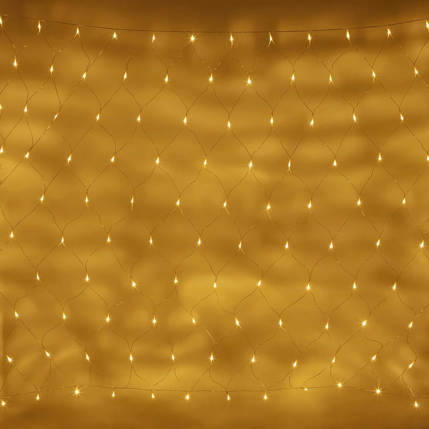 Lights4fun Warm White Connectable LED Net Lights with Transparent Cable