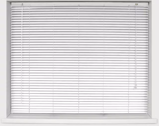 Caecus 25mm Aluminium Venetian Blind, White, W: 90 cm, H: 210 cm