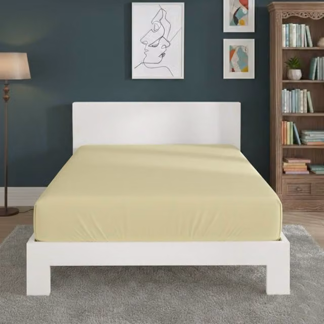 Snug City King Size Polycotton Extra Deep Fitted Sheet in Lemon, W/D/H: 180 x 200 x 40 cm – 1