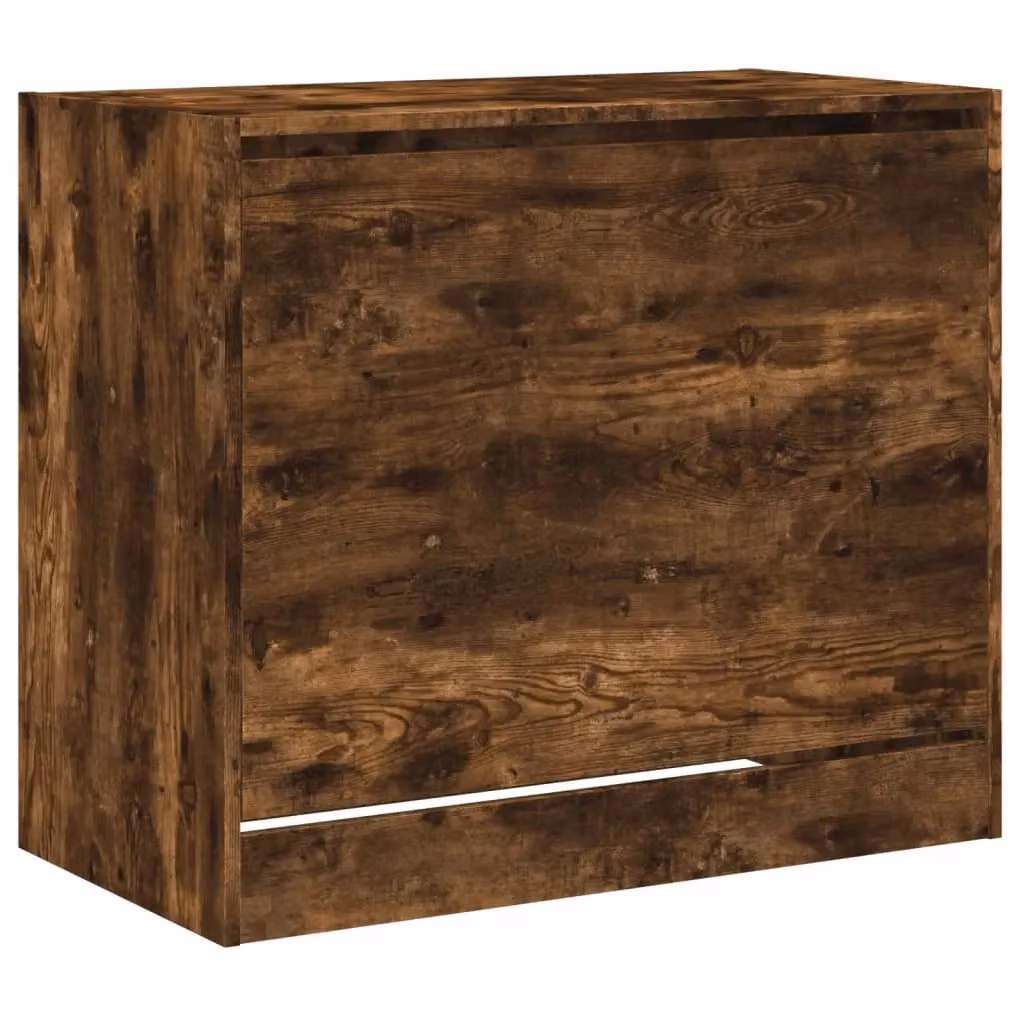 Berkfield Home Smoked Oak Shoe Cabinet in Brown, W: 80 cm, D: 42 cm, H: 69 cm – 4