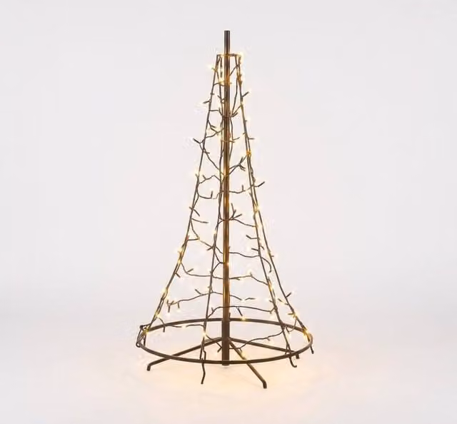 Pegdev 90cm Pre-Lit Tabletop Artificial Christmas Tree with Warm White Twinkle LEDs and Timer – 1