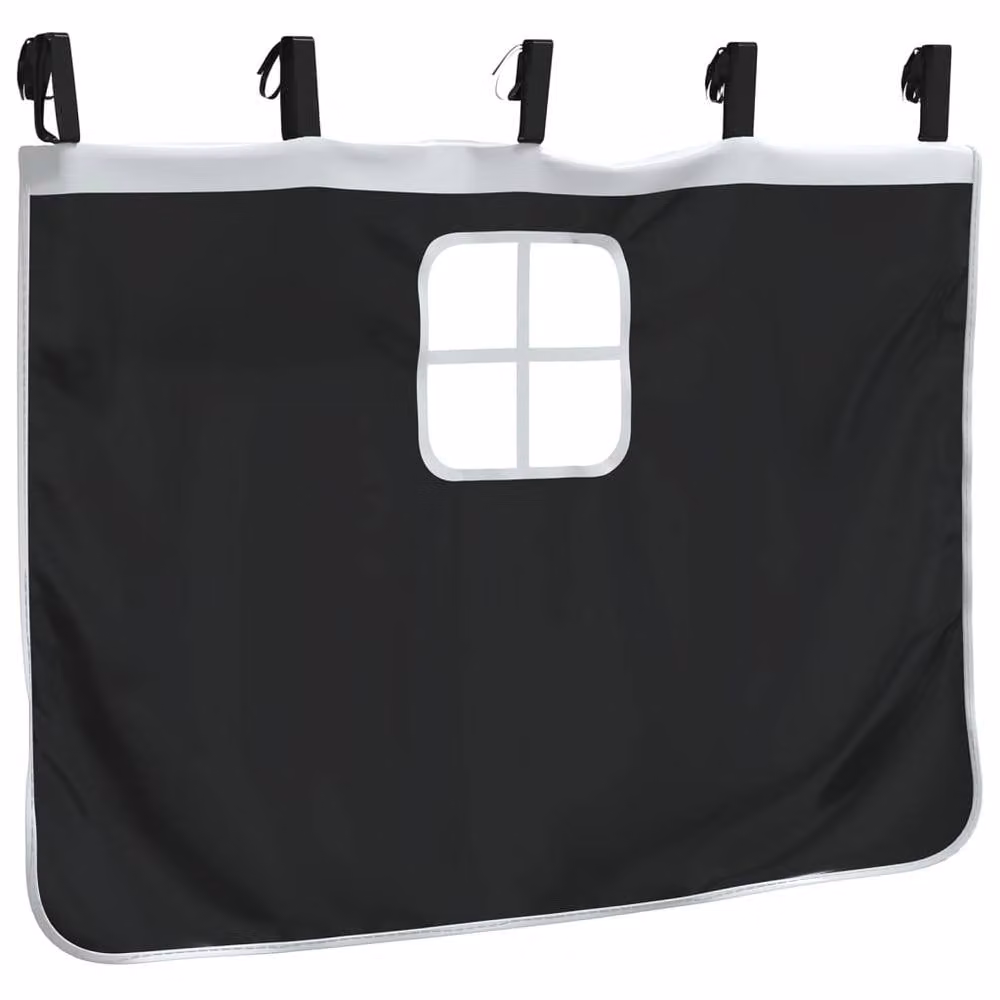 Berkfield Home Durable Opaque Loft Bed Curtains with Tunnel and Tower in White and Black – 8