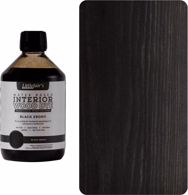 Littlefair's Indoor Wood Stain in Black Ebony, 0.5 l