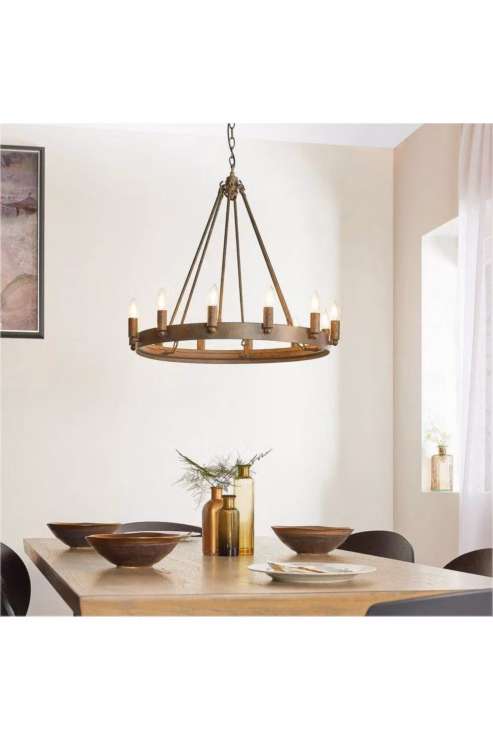 Netlighting Chevalier 12 Light Industrial Metal Ceiling Pendant in Grey and Bronze with E14 LED Compatibility – 2