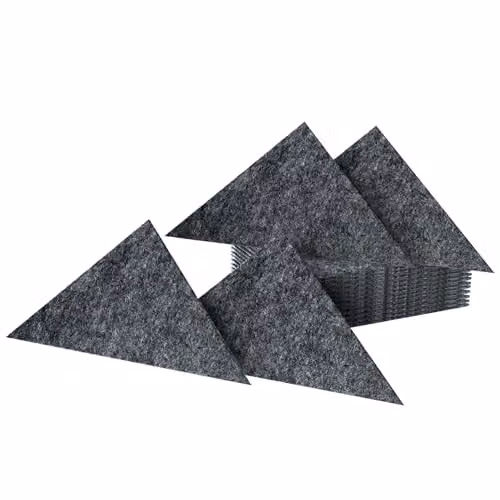 Gr8 Home Set of 24 Grey Triangle Self Adhesive Felt Acoustic Wall Panels – 2