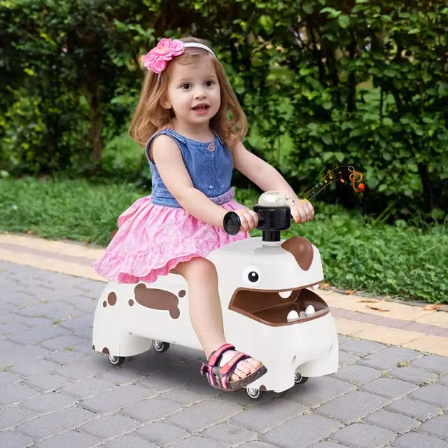 Costway Sit to Stand Riding Racer Battery Operated Ride On Car in White