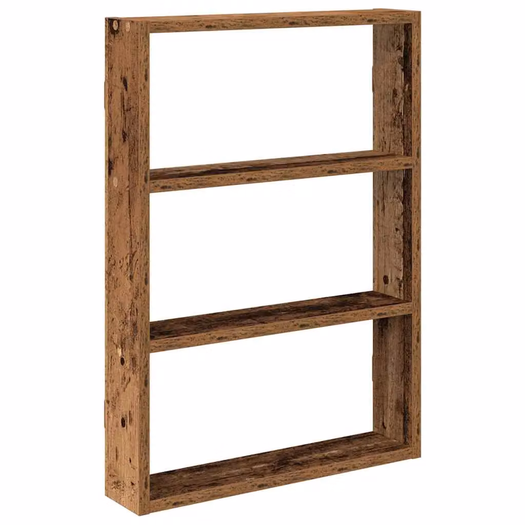 Berkfield Home Old Wood Wall Shelf in Brown, W/D/H: 60 x 43 x 9 cm – 2
