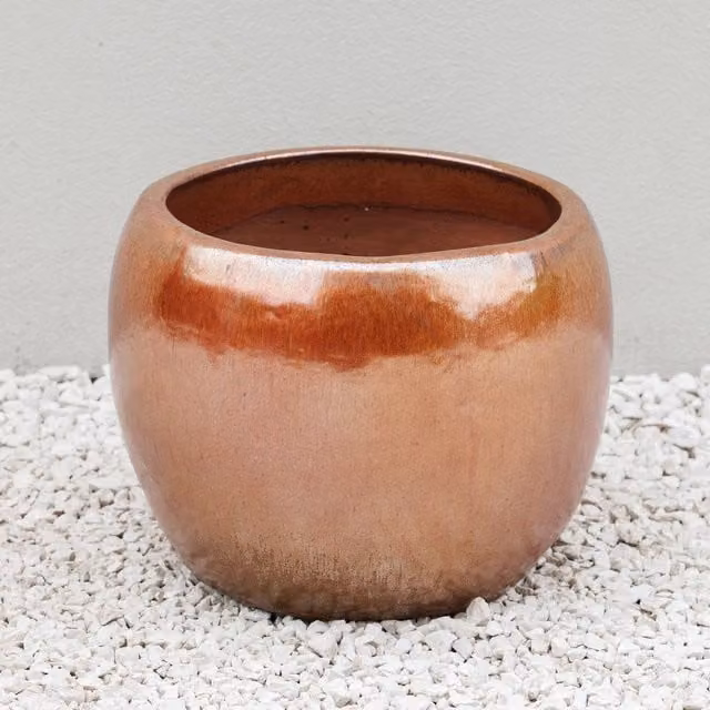Primrose Bronze Clay Round Garden Planter Tub