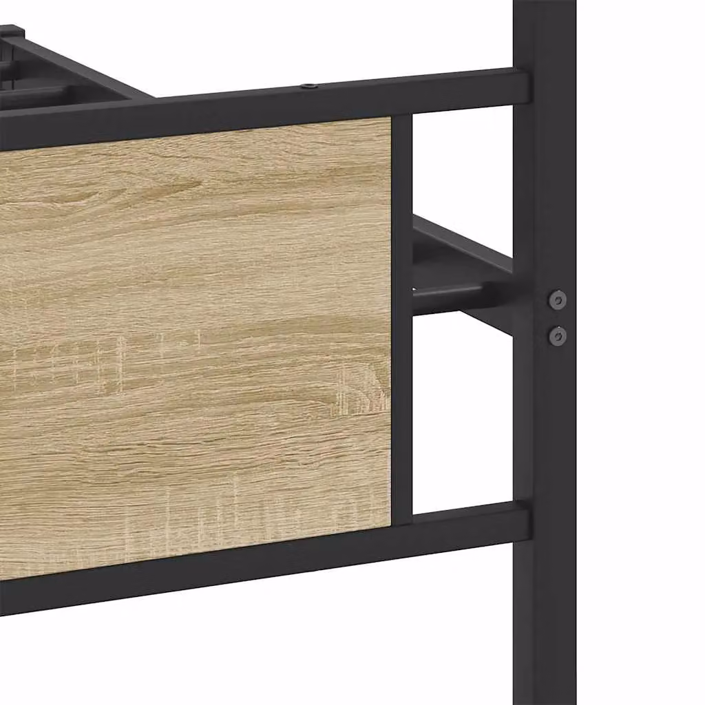 Berkfield Home Sonoma Oak Bed Frame in Brown, W/D/H: 100 x 190 cm – 5