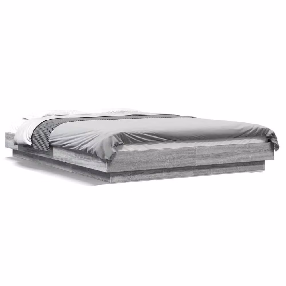 Berkfield Home Modern Bed Frame in Grey Sonoma, W/D/H: 190 x 140 x 23 cm – 3