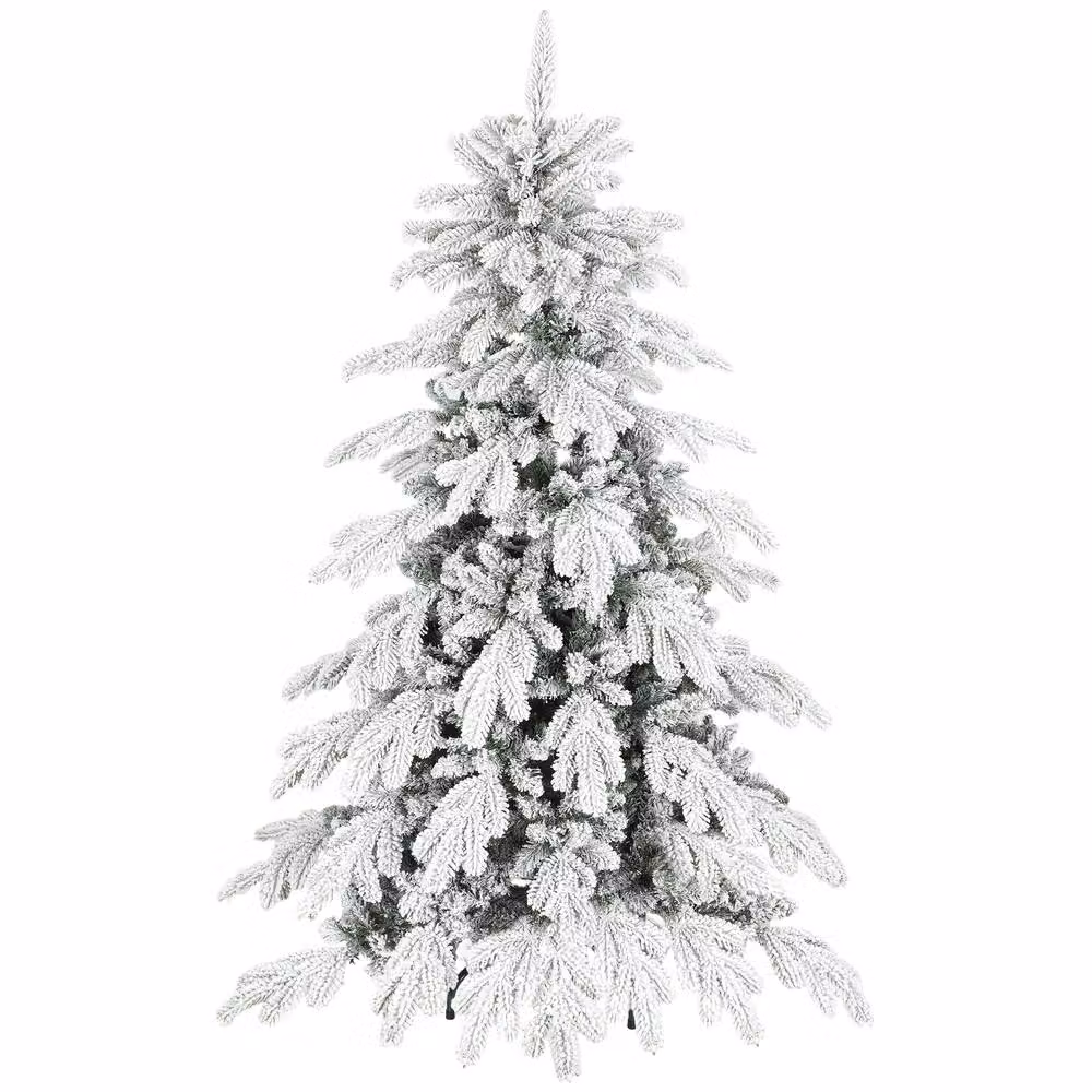 STILVORA Snow Flocked Christmas Tree in Green, Height: 150 cm – 5